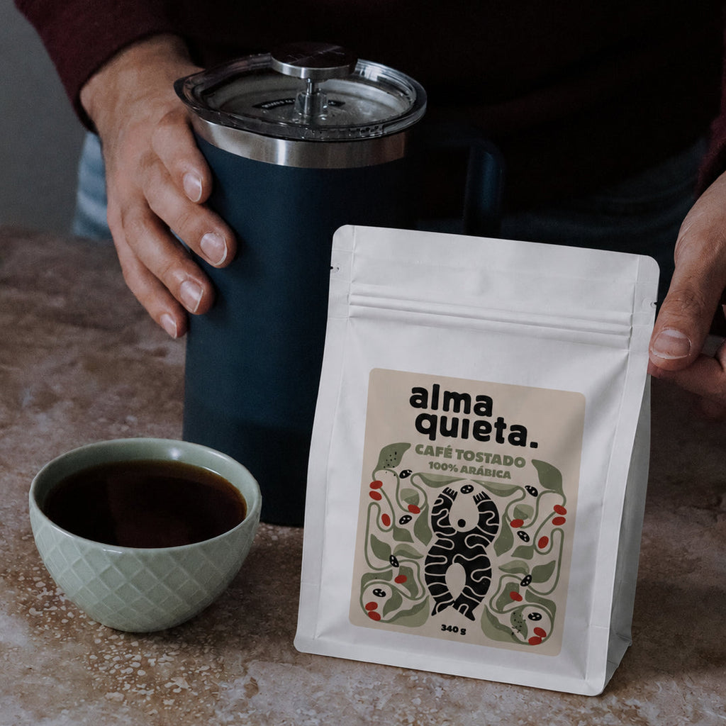 Preparación de Café de Especialidad Almaquieta Sierra Mixteca Oaxaca en prensa francesa